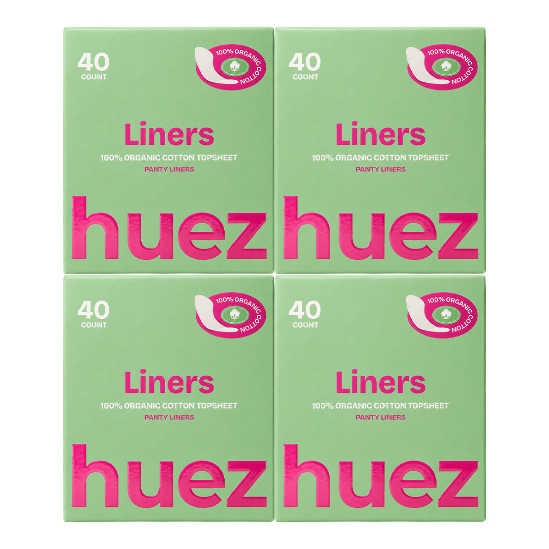 huez Pure Organic Cotton Panty Liners - 4 Pack (160 Count)