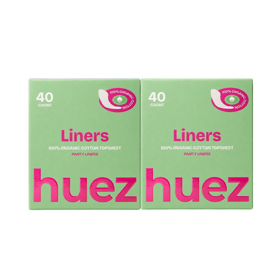 huez Pure Organic Cotton Panty Liners - 2 Pack (80 Count)