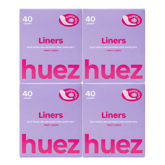 huez Daily Freshness Panty Liners - 160 Count (4 Packs / 40 Count per Pack)