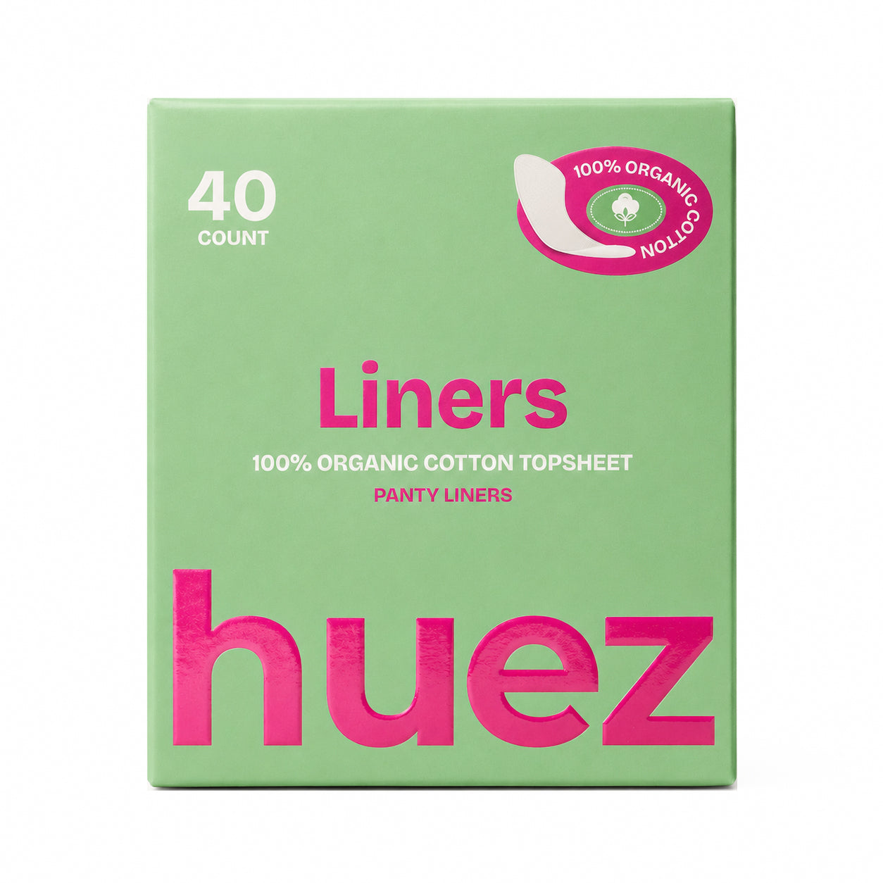 huez Pure Organic Cotton Panty Liners - 2 Pack (80 Count)