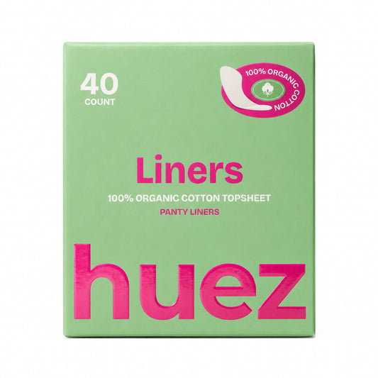 huez Pure Organic Cotton Panty Liners - 2 Pack (80 Count)